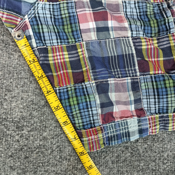 J Crew Swim Trunks Men Size 34 Patchwork Madras Drawstring - Picture 5 of 7